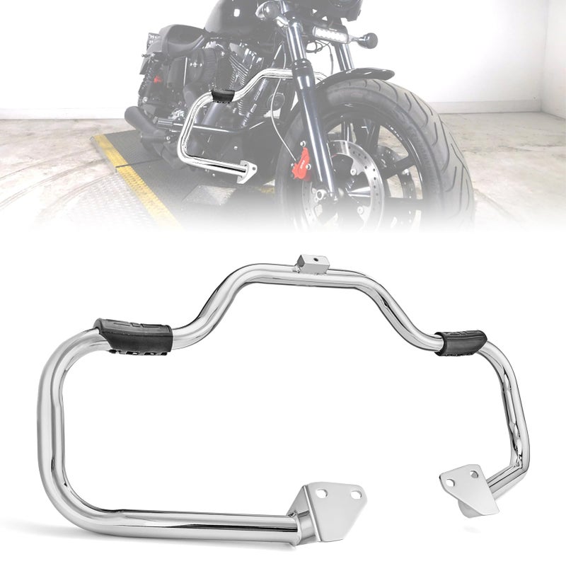 WSays 1 1/4" Engine Guard Mustache Highway Crash Bars Compatible with Harley Dyna Fat Bob Street Bob Low Rider Super Glide Wide Glide Switchback 2006-2017 - Image 1